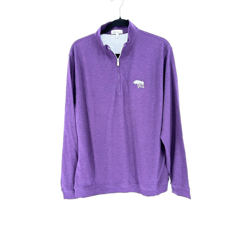 Peter Millar‎ Torrey Pines Purple Quarter Zip Pullover Mens Large Cotton Modal
